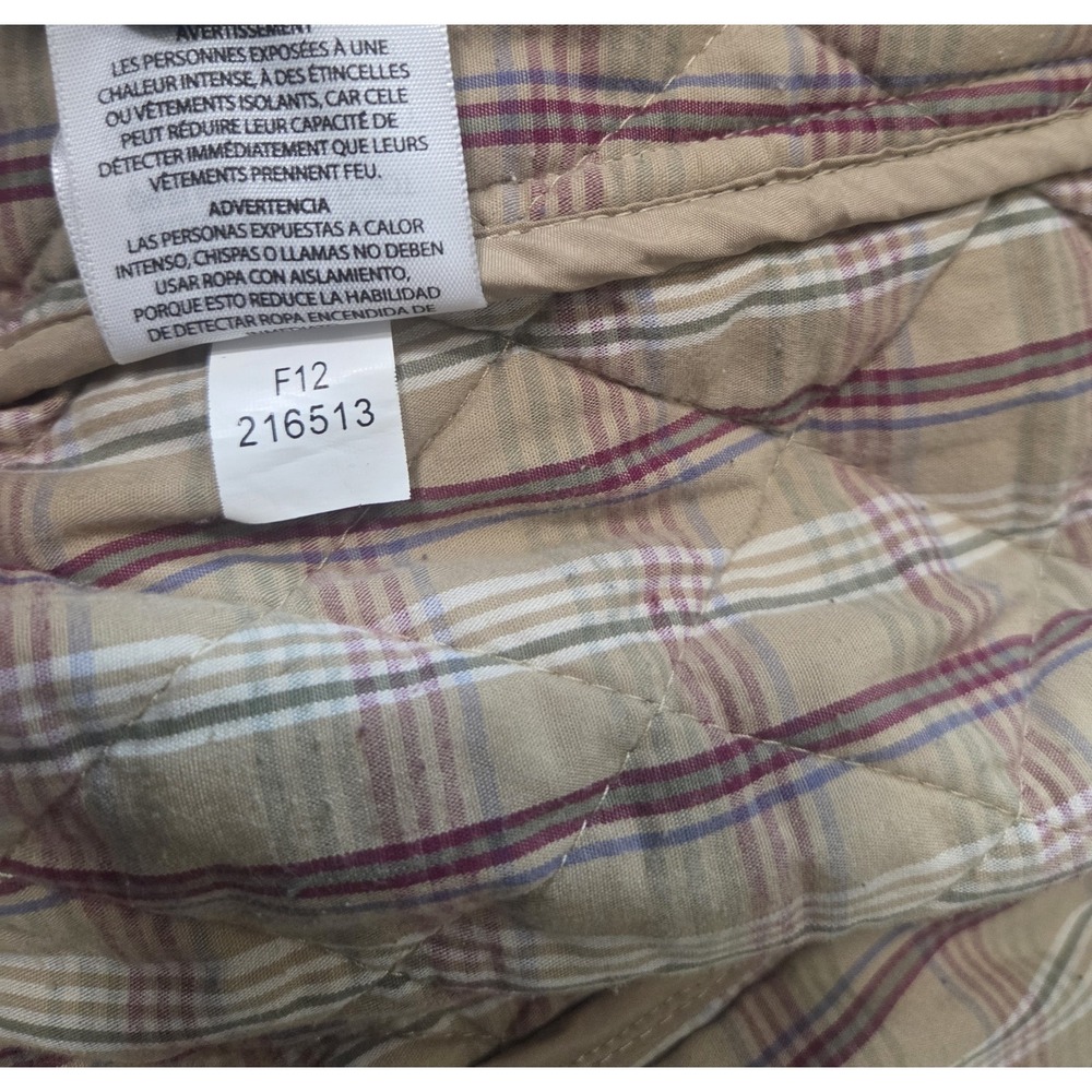 Carhartt For Women Quilted Jacket Beige Tan L Large Snap Front Plaid Lined... - Picture 9 of 12